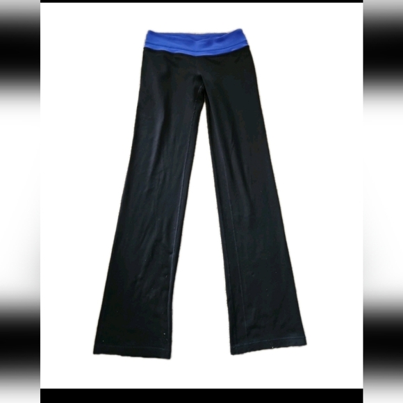 Lululemon Womens Black & Blue Groove Flared High Rise Yoga Stretch Legging 6 - Picture 2 of 11